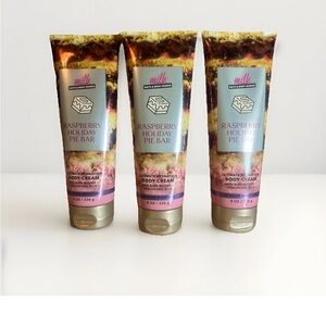 Bath & Body Works Milk Bar Raspberry Holiday Pie Bar Body Cream, Set of 3